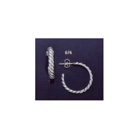 674 sterling silver hoop earrings