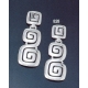 828 Large faceted 'Ionic' Greek-key motif earrings