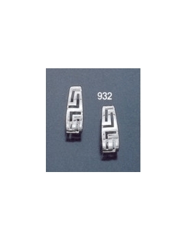 932 Oval tear-shaped hoop maeander greek key earrings