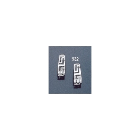 932 Oval tear-shaped hoop maeander greek key earrings