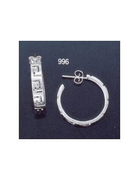 996 Greek key maeander hoop earrings