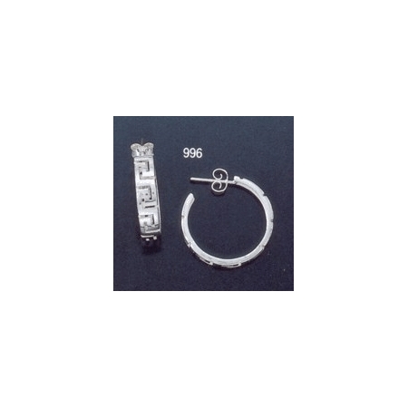996 Greek key maeander hoop earrings