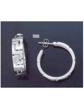 998 Greek key maeander pattern hoop earrings (L)