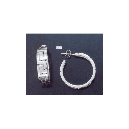 998 Greek key maeander pattern hoop earrings (L)