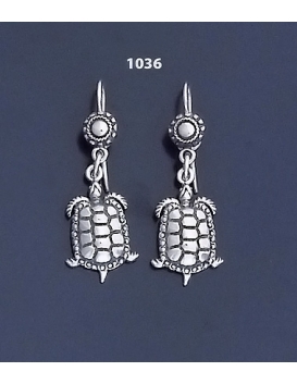 1036 Aegina Land Tortoise Silver Earrings