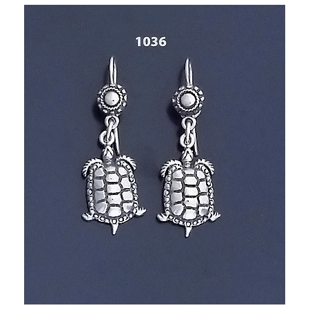 1036 Aegina Land Tortoise Silver Earrings