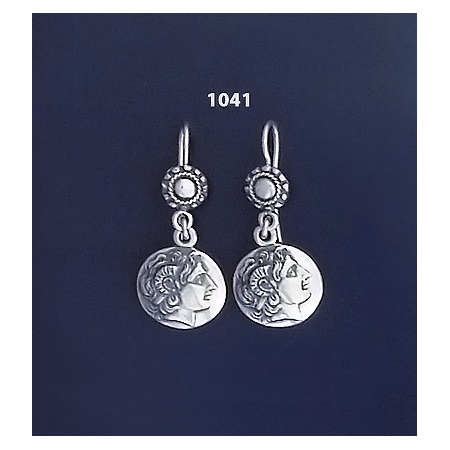 1041 Alexander the Great ( Lysimachos) Silver Earrings