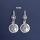 1046 Goddess Athena Silver Coin Earrings