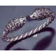 160 Hand-Coiled Double Headed Lion Torc  Bracelet