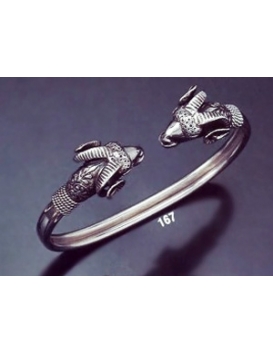 167 Sterling Silver Ram Torc Bracelet