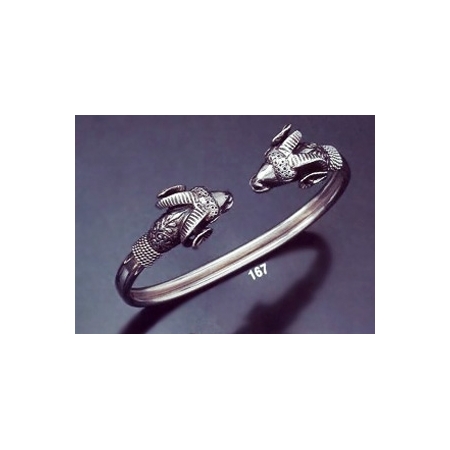 167 Sterling Silver Ram Torc Bracelet