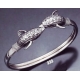 232 Double headed ornate sterling silver dolphins-heads bracelet