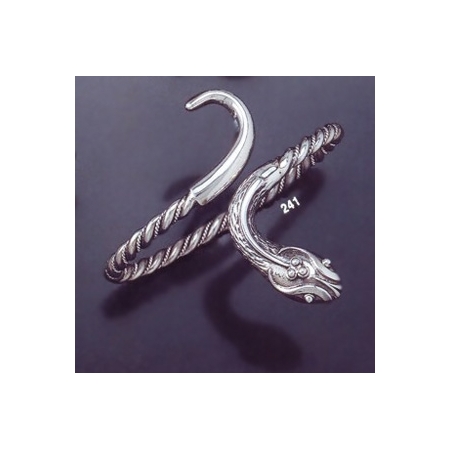 241 Single Headed Hand-Coiled  Silver Snake Bracelet