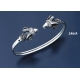246/A Sterling silver Ram torc bracelet