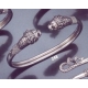 248 Sterling silver Lion torc bracelet