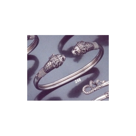 248 Sterling silver Lion torc bracelet