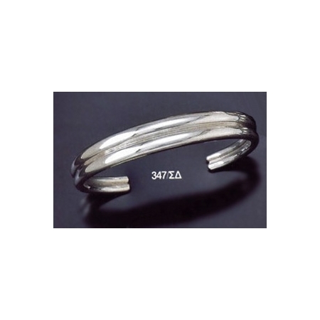 347/SD Double Solid Silver Band Bracelet (Heavy)