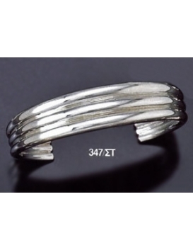 347/ST Triple Solid Silver Band Bracelet (Heavy)