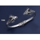 1066 Silver Ram torc Bracelet