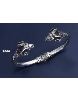 1066 Silver Ram torc Bracelet