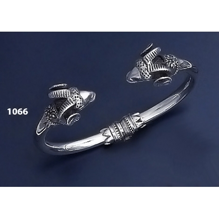 1066 Silver Ram torc Bracelet