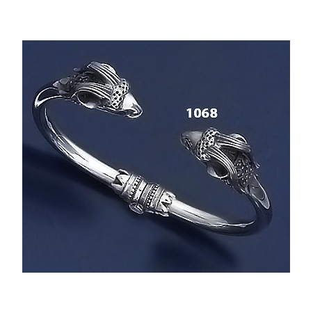 1068 Silver Capricorn Torc Bracelet