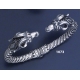 1073 Hand-Coiled Capricorn's head torc bracelet  (L)