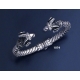 1074 Hand-coiled Ram's head torc bracelet (M)
