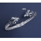 1076 Hand-Coiled Capricorn's head torc bracelet (M)