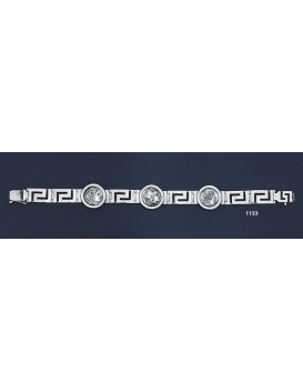 1153 Greek Key/Meander Silver Bracelet with Coins