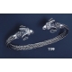 1199 Hand Braided Silver Ram Torc Bracelet