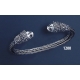 1200 Hand Braided Silver Lion Torc Bracelet