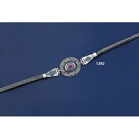 1282 Hellenistic Hand-Braided Bracelet with Ruby