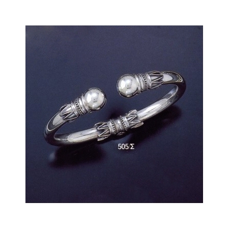 505/S L Impressive Sterling Silver Ball torc Bracelet