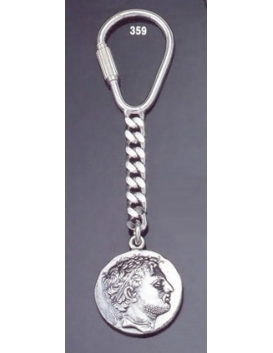 359 Silver Keyring with Perseus of Macedon tetradrachm coin