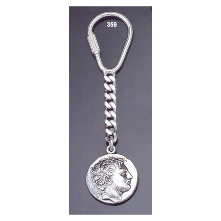 359 Silver Keyring with Perseus of Macedon tetradrachm coin