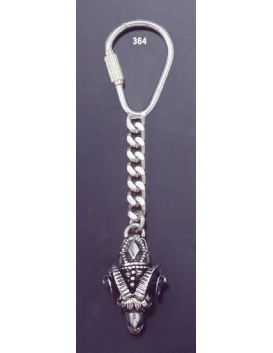 364 Silver Keyring with Ram's Head