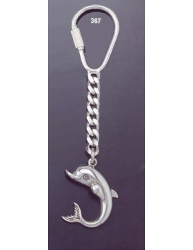 367 Silver Keyring With Minoan Dolphin