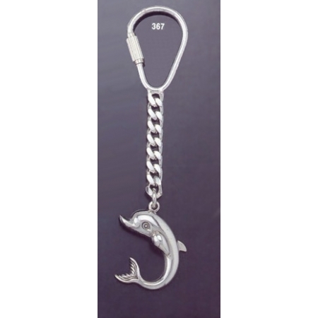 367 Silver Keyring With Minoan Dolphin