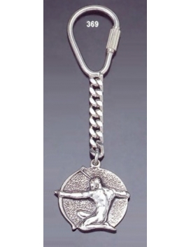 369 Silver Keyring with Archer coin