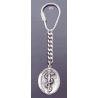 371 Silver Keyring with Asclepius Rod / Staff