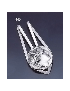 445 Silver Money-clip with Alexander The Great (Lysimachos) Coin