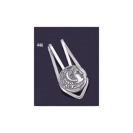 446 Silver Money-clip with Alexander The Great (Hercules) Coin