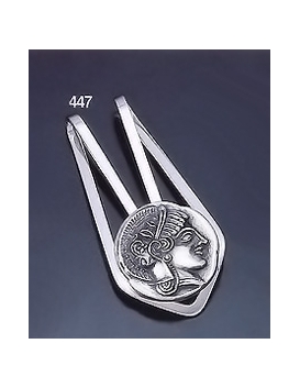 447 Silver Money-clip with Goddess Athena Coin