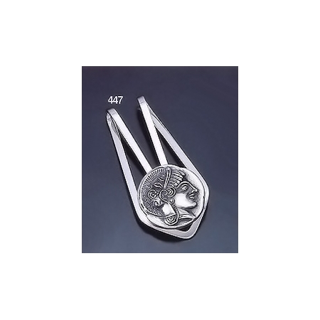 447 Silver Money-clip with Goddess Athena Coin