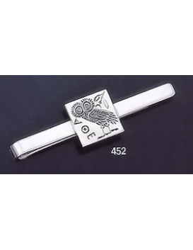 452  Sterling Silver Tie-Bar with Owl of Wisdom Intaglio (seal)