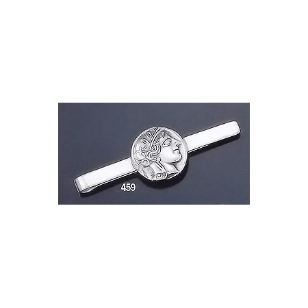 459 Sterling Silver Tie-Bar with Goddess Athena Coin