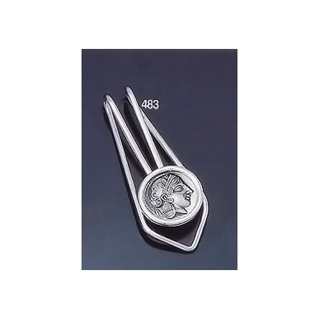 483 Silver Money-clip with Goddess Athena Coin (S)