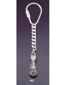 683 Silver Keyring with  Traditional Greek Shoe / Tsarouhi  Size: