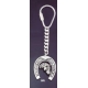 685 Silver Keyring with  Horse Shoe & Horse's  Head
